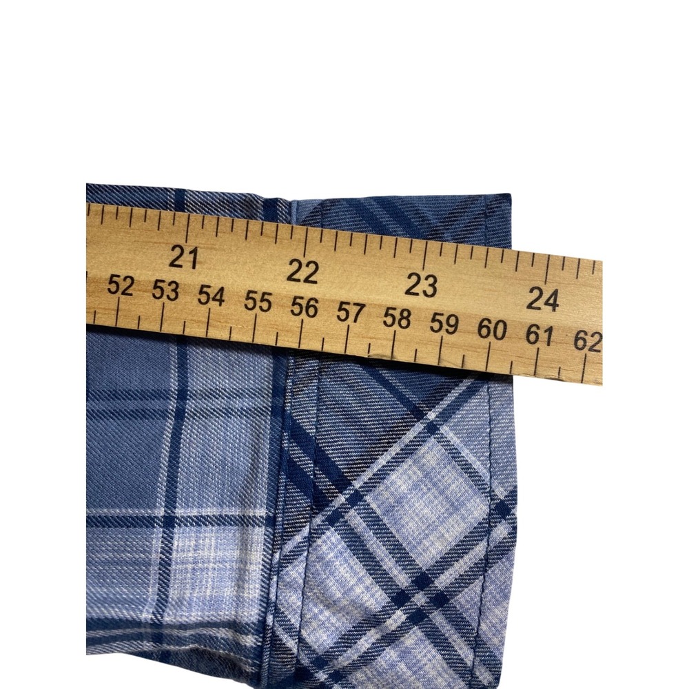 Croft & Barrow Blue Plaid Button Down Shirt Womens Plus 1X Long Sleeve Pocket - Picture 4 of 8